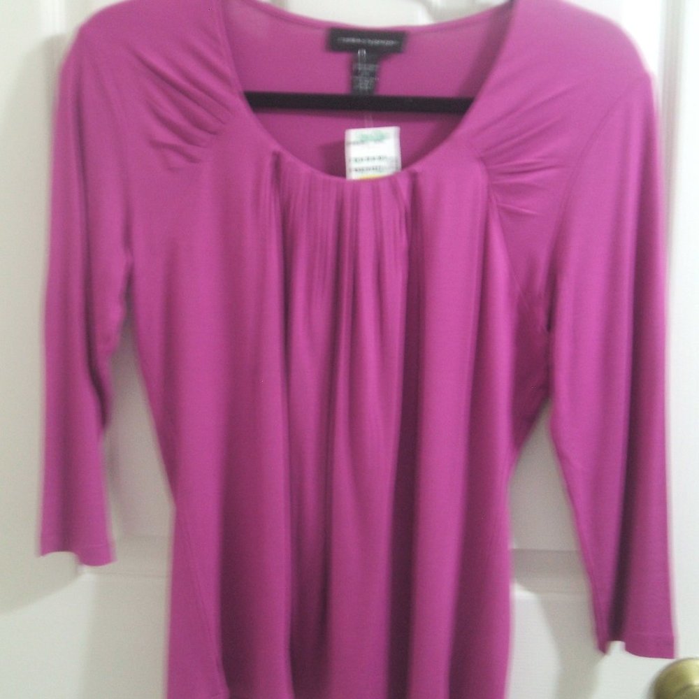CABLE & GAUGE gathered neck top SZ S